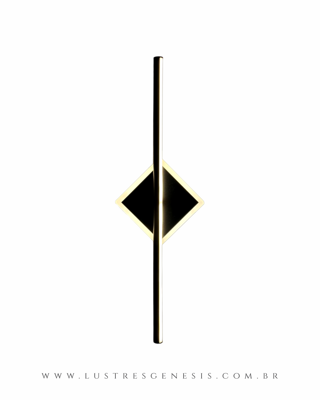 Arandela Moderna Fit Linear Slim Preto 60cm com base quadrada de LED Lustres Gênesis loja online de Lustres e Iluminação Decorativa